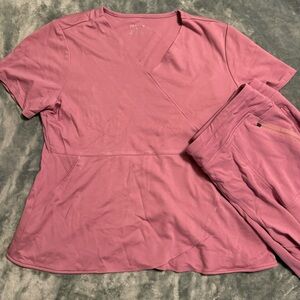 Jaanuu Mauve Rose Pink Scrub Set